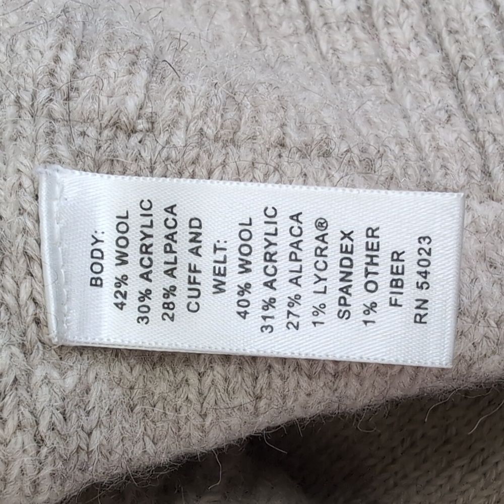 Banana Republic Small Tan Luxurious Wool & Alpaca Blend Faux Wrap Knit Sweater - Picture 9 of 13